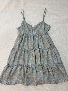 bailey blue Light Blue Floral Midi Sundress